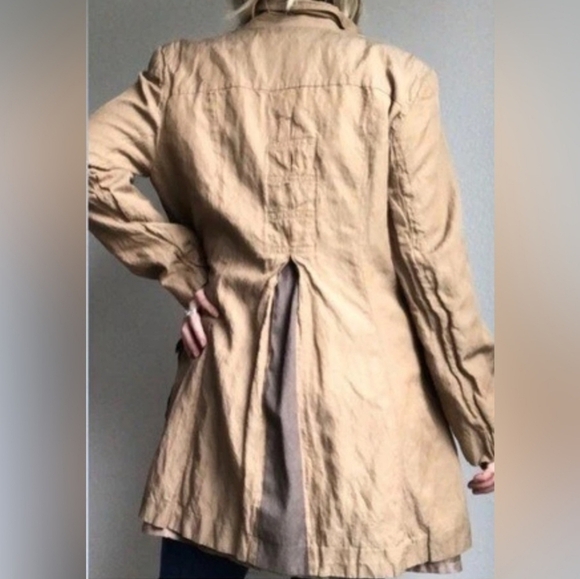 CAbi Treasure Hunter Steampunk Jacket Trench Coat Beige Cotton Blend SZ M - Picture 3 of 14